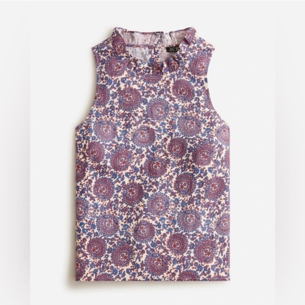 NWT J Crew 100% Linen Paisley Tank Large
